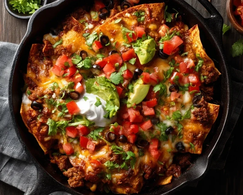 Beef Skillet Enchiladas