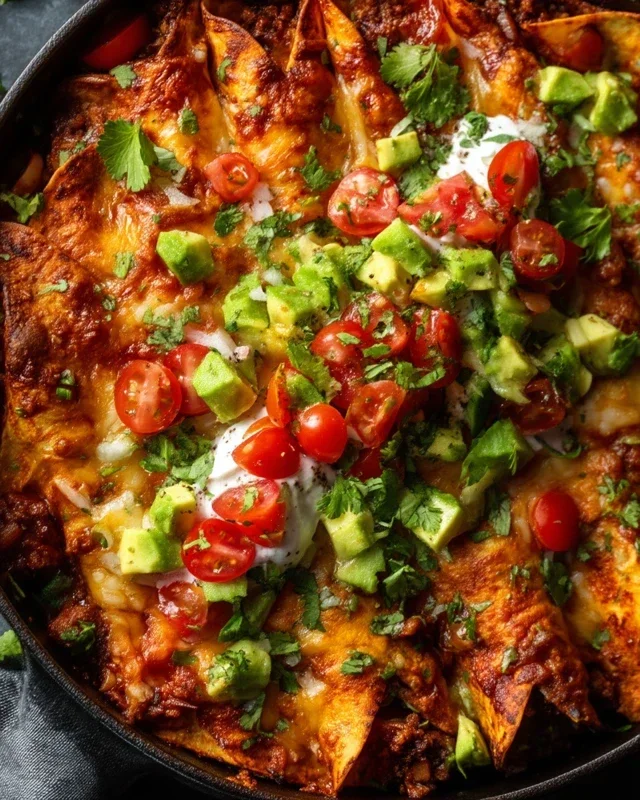 Beef Skillet Enchiladas