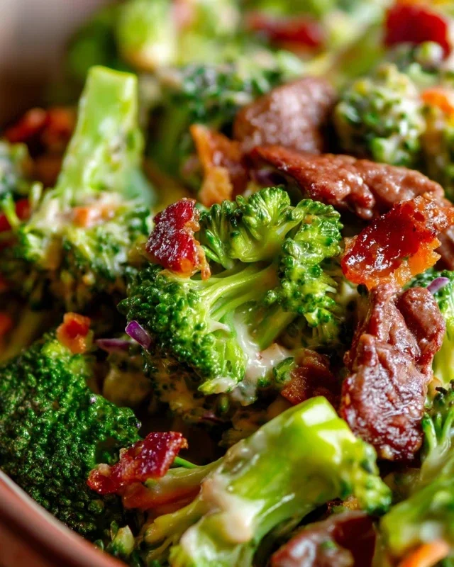 Broccoli Salad with Beef Beef Bacon Recipe