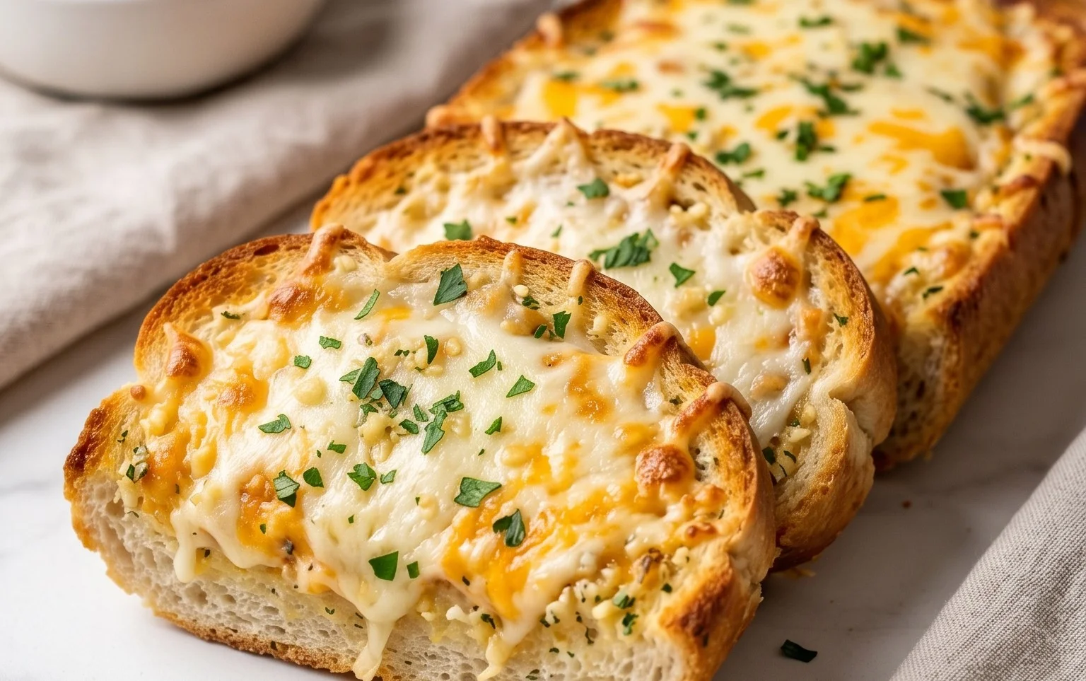 BEST CHEESY GARLIC BREAD RECIPE