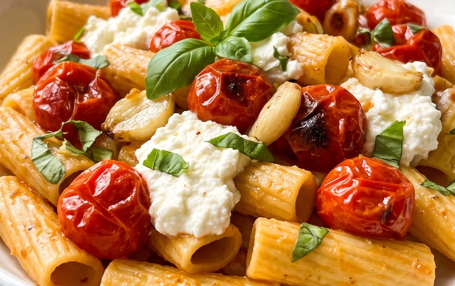 Roasted Tomato and Garlic Ricotta Pasta