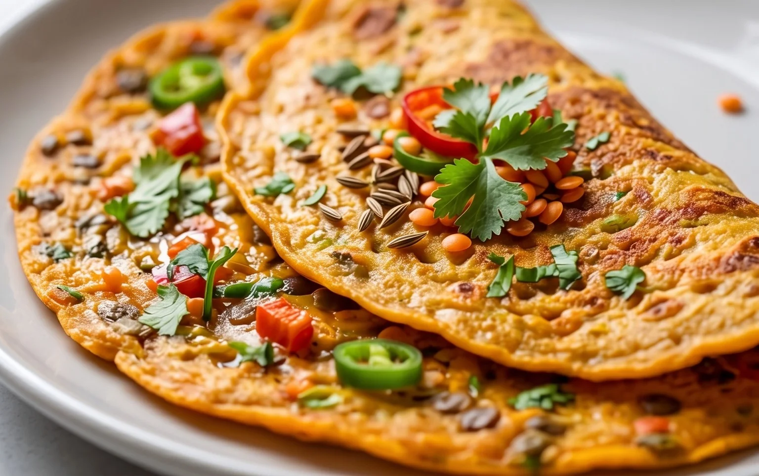 Masoor Dal Chilla | Savory Red Lentil Pancakes