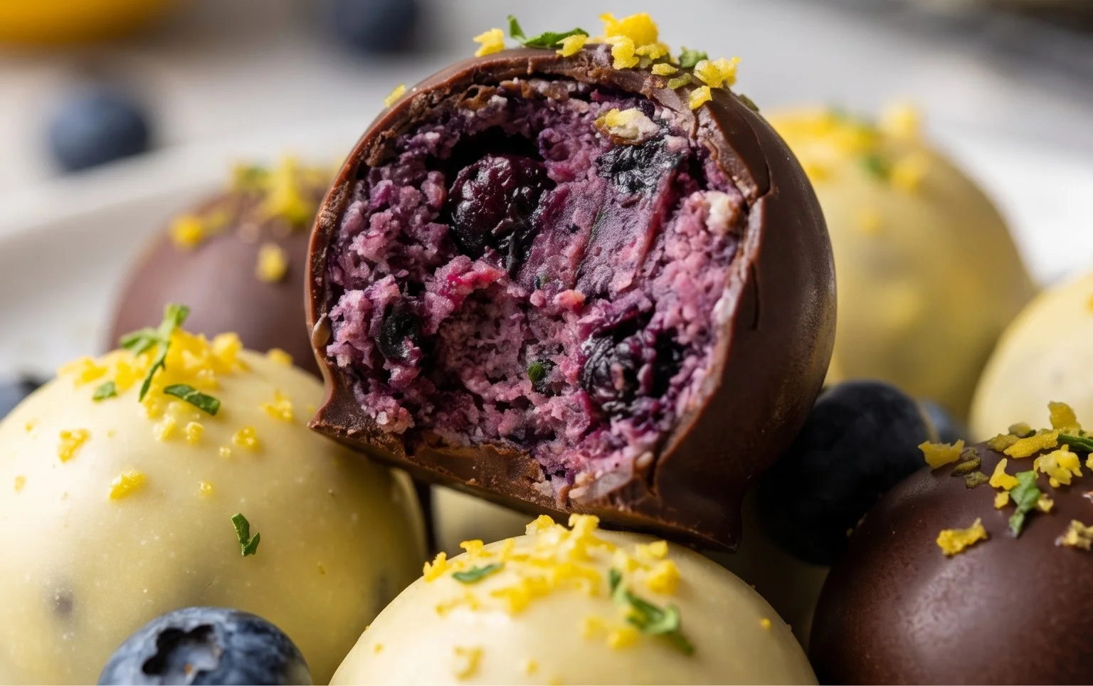 LEMON BLUEBERRY TRUFFLES