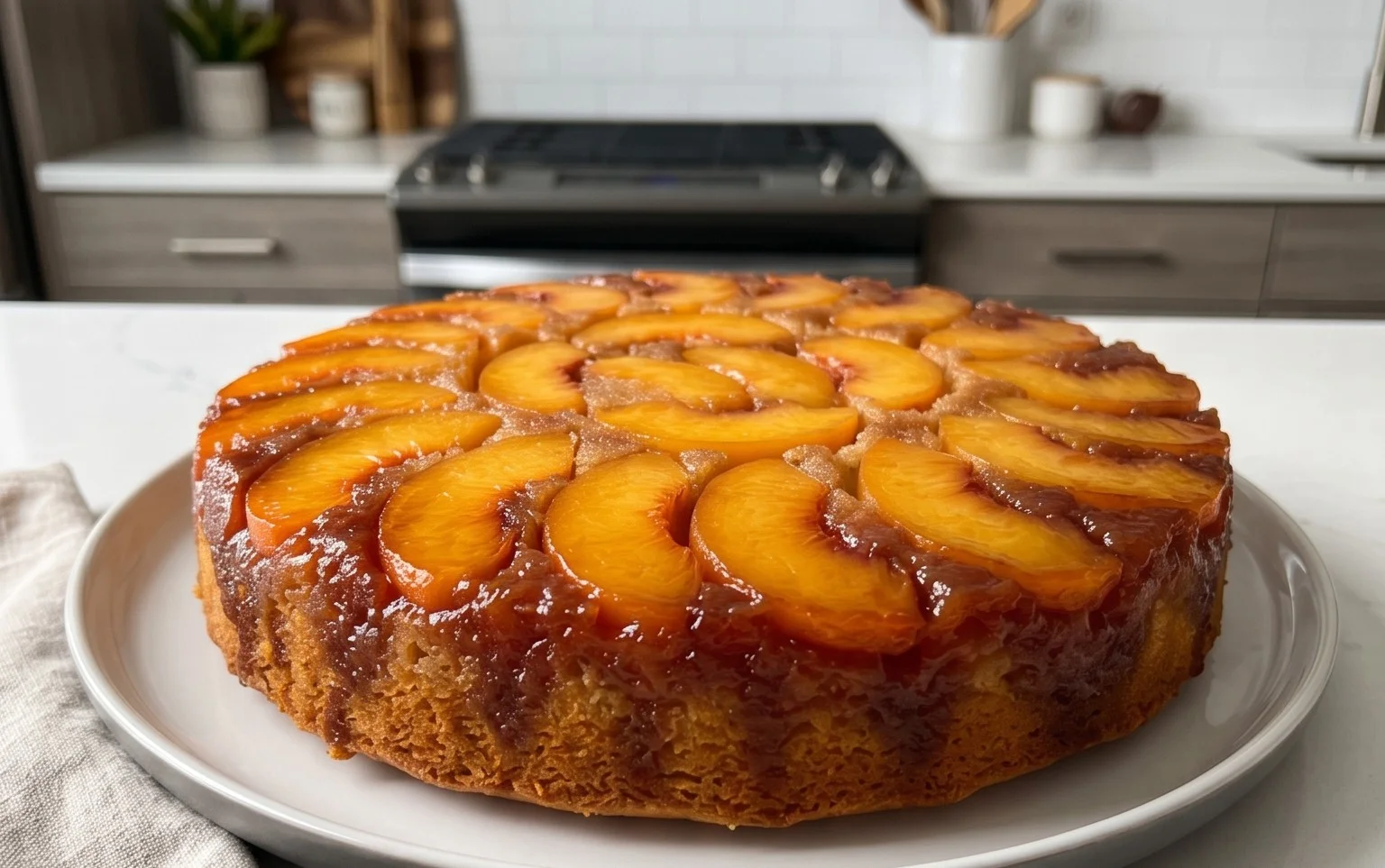 Peach Upside-Down Cake Recipe