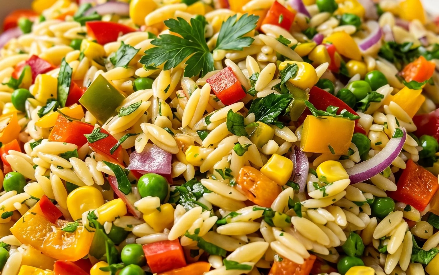 Rainbow Orzo Salad