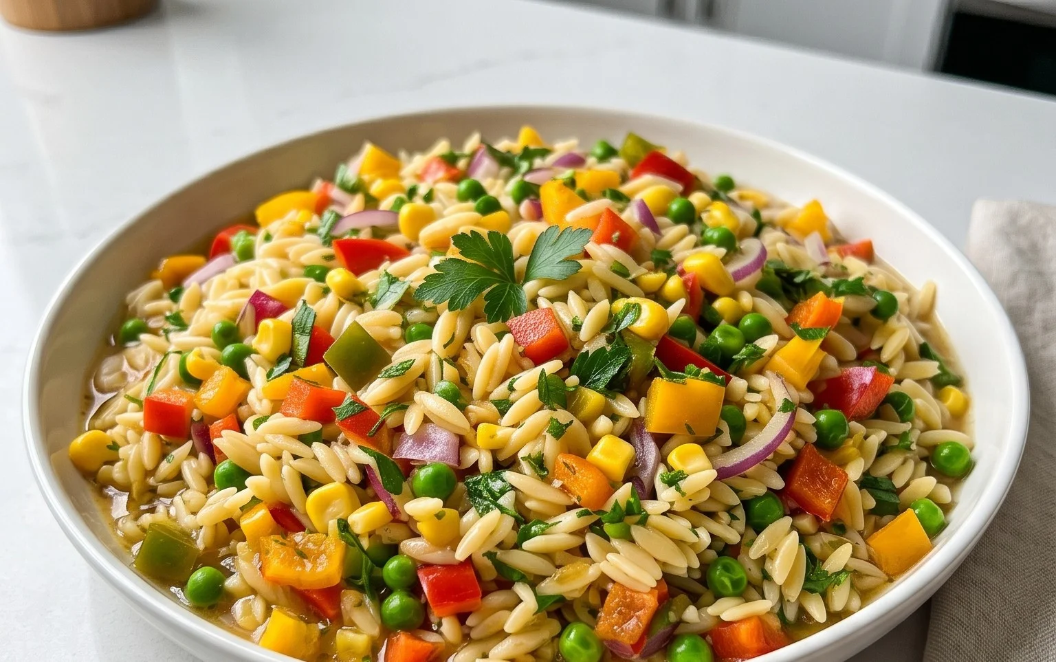Rainbow Orzo Salad