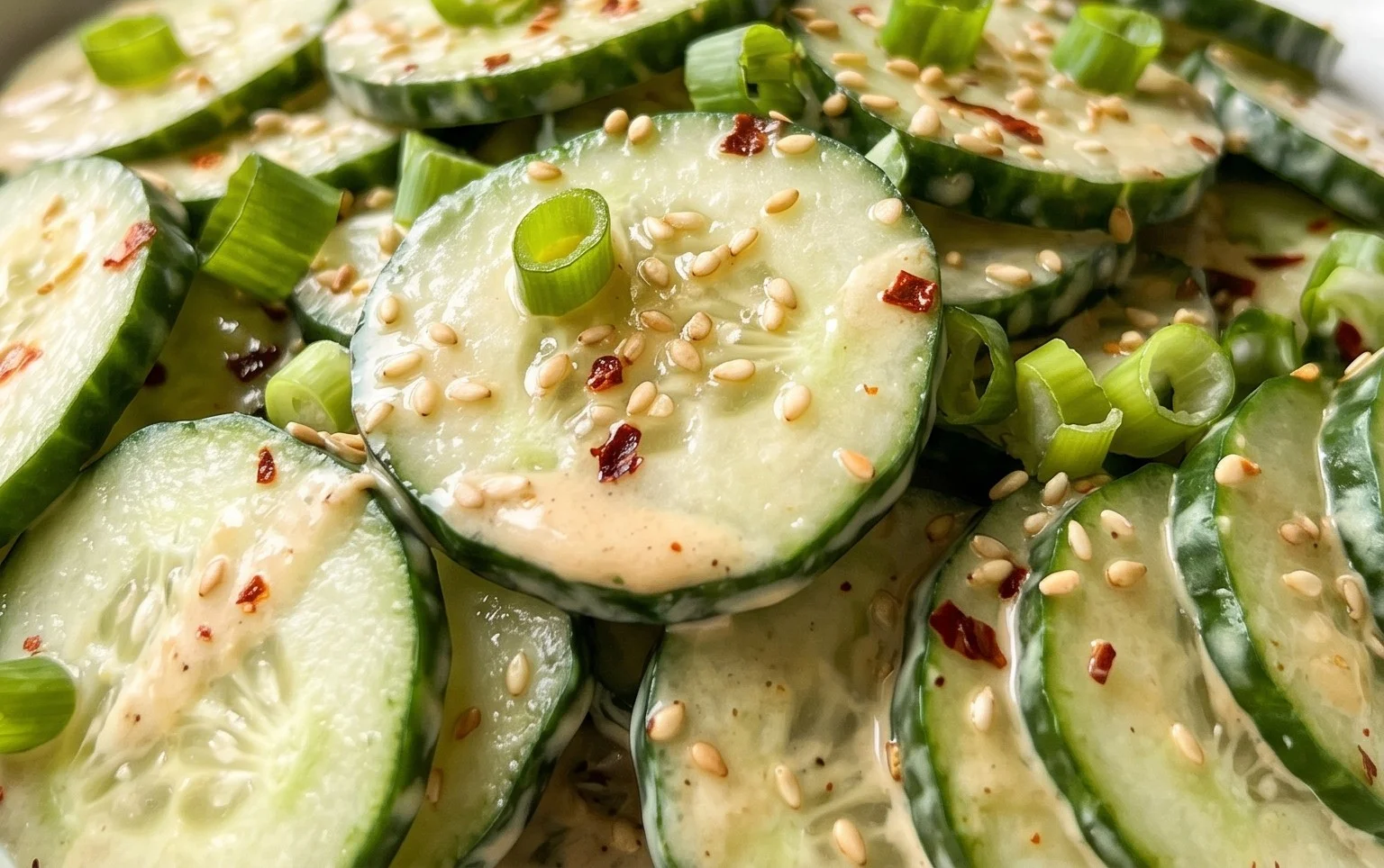 Creamy Asian Cucumber Salad Bowl