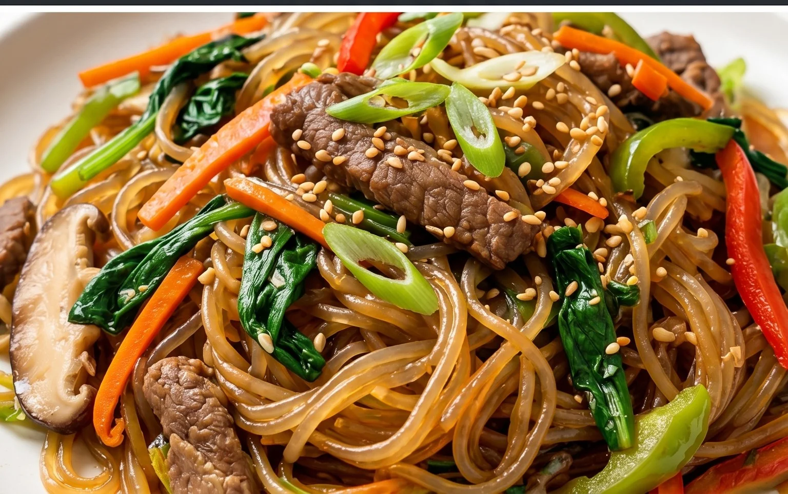Japchae (Korean Glass Noodle Stir Fry)
