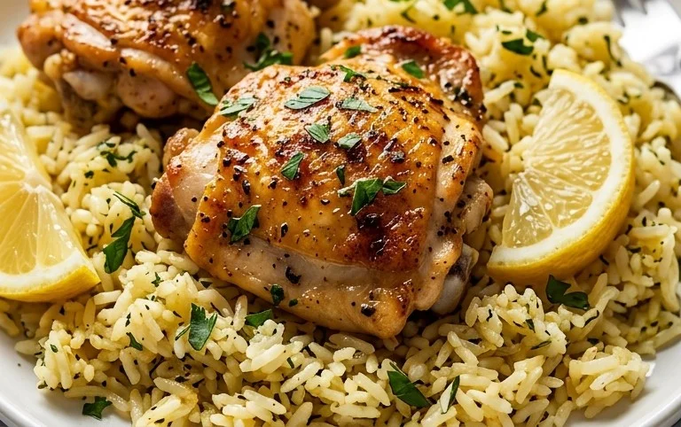 Greek Chicken and Lemon Rice (30 Minutes, One-Pot)