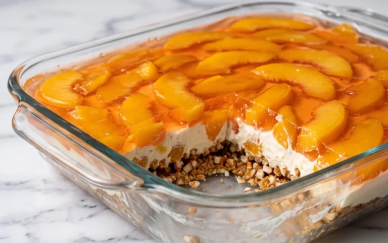 Peach Pretzel Salad Dessert