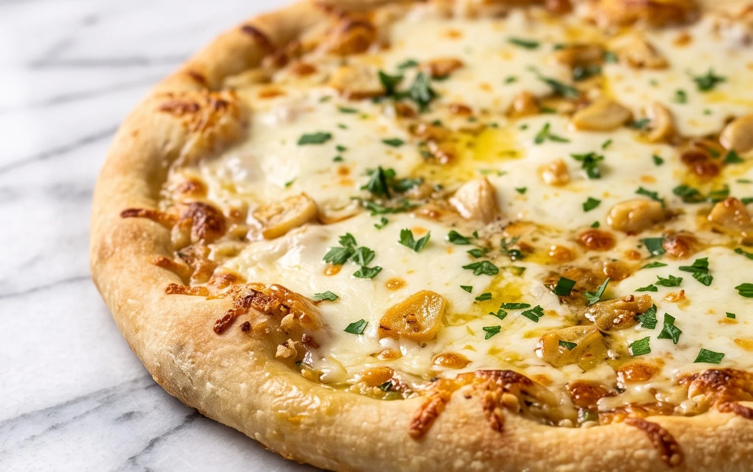 buttery garlic pizza