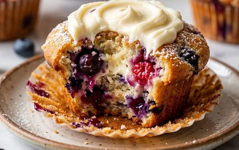 Berry Cream Cheese Muffins