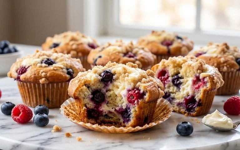 Berry Cream Cheese Muffins