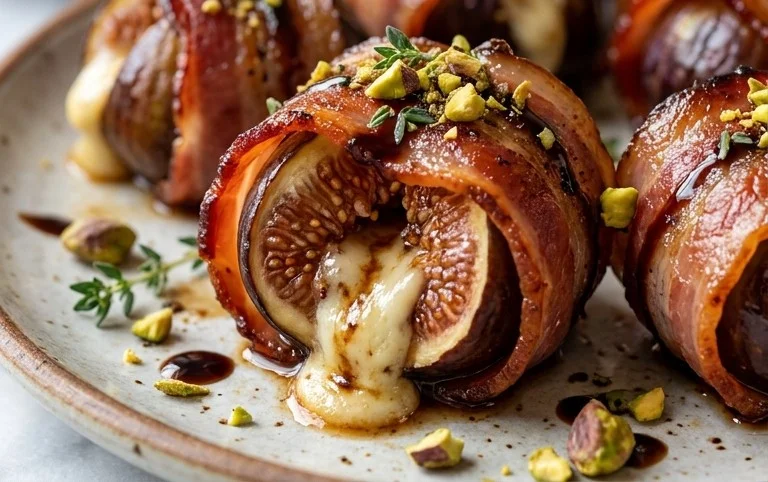 Beef Bacon Wrapped Stuffed Figs