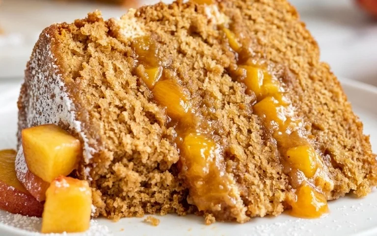 Brown Sugar Layer Cake with Peach Filling