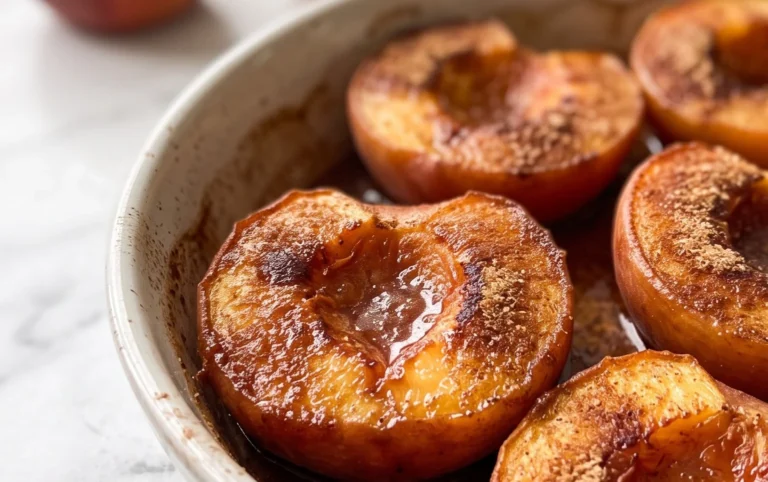 Cinnamon Sugar Baked Peaches