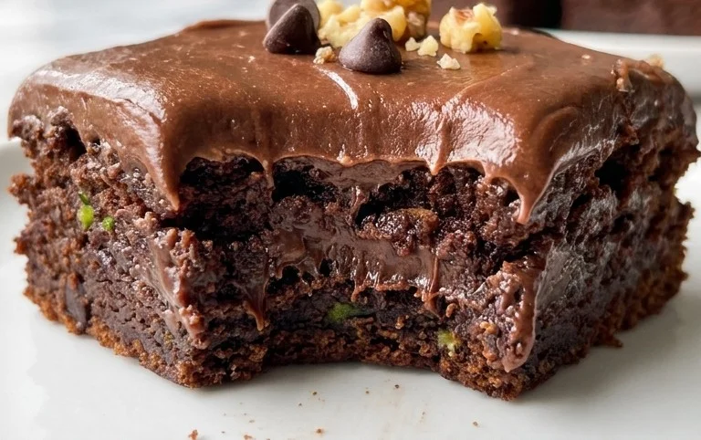 Zucchini Brownies with 1 minute Frosting!