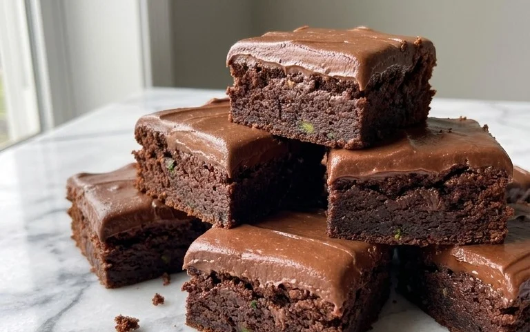 Zucchini Brownies with 1 minute Frosting!