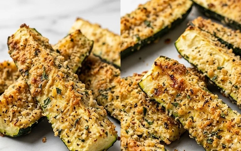 Irresistibly Crunchy Garlic Parmesan Roasted Zucchini